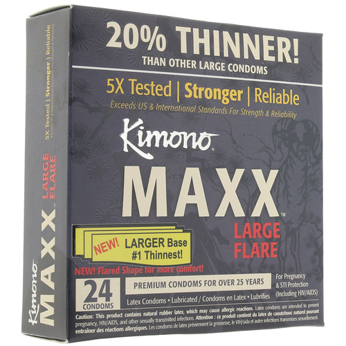 Kimono MAXX Large Flare Condoms in 24 Pack