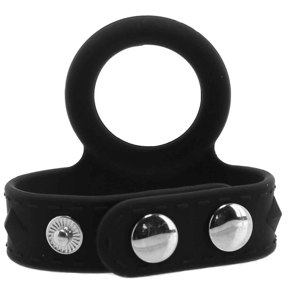 Blue Line Silicone Duo Snap Cock & Ball Ring