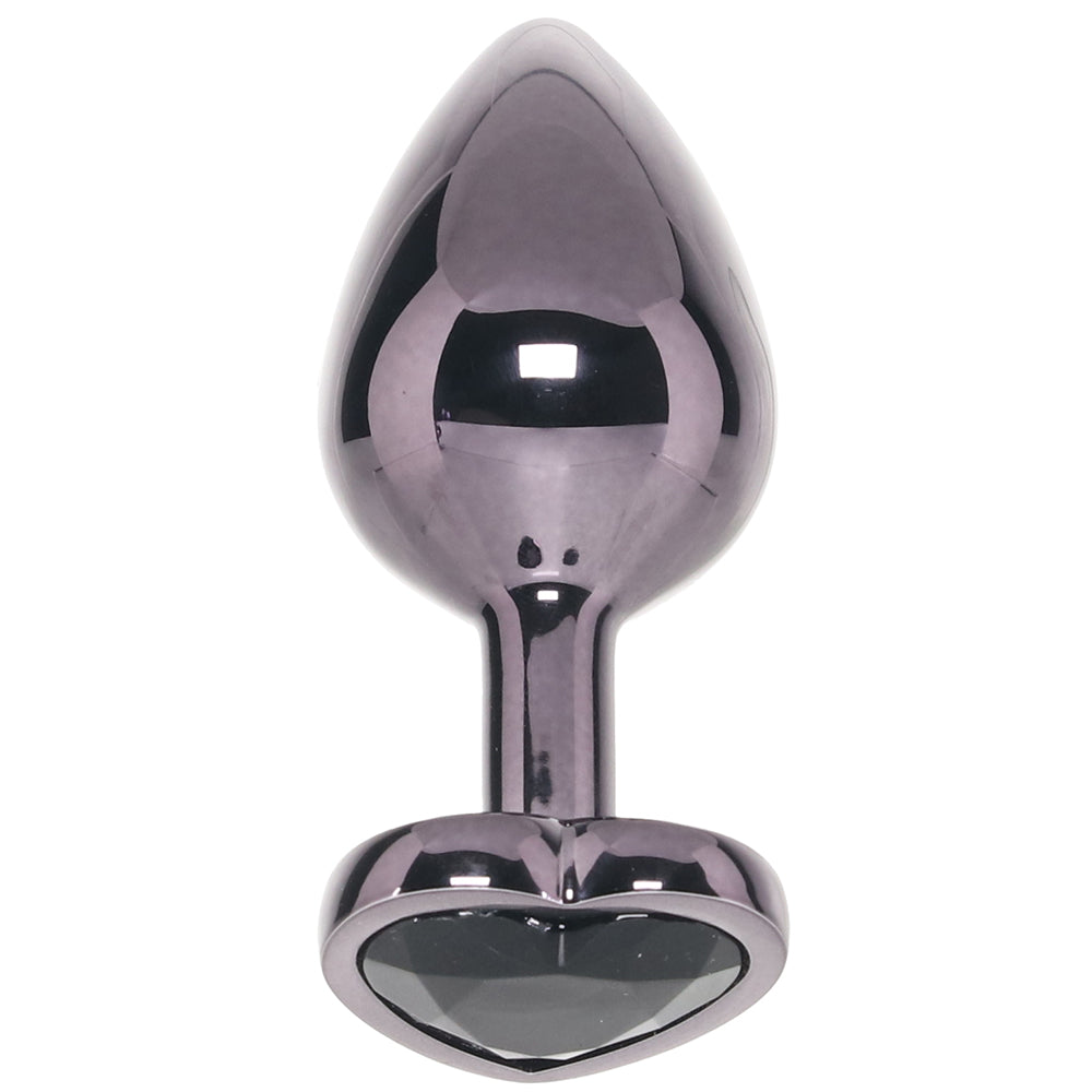 Jewel Black Diamond Heart Plug in Large