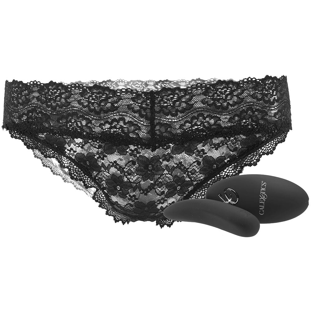 Remote Control Black Lace Panty & Vibe Set in L/XL