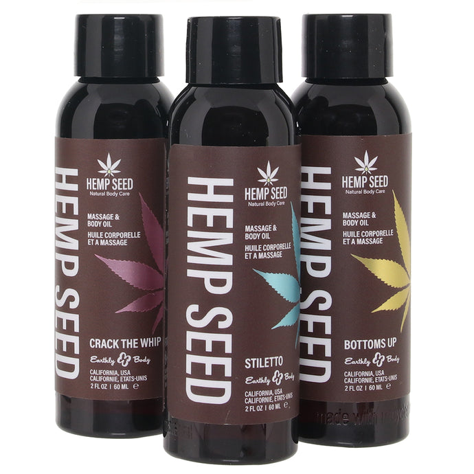 Hemp Seed Massage Oil Gift Set in 3 x 2oz/60ml