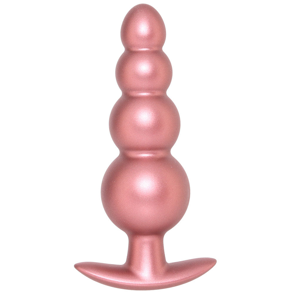 Ouch! Smooth Silicone Beaded Butt Plug in Rose Gold