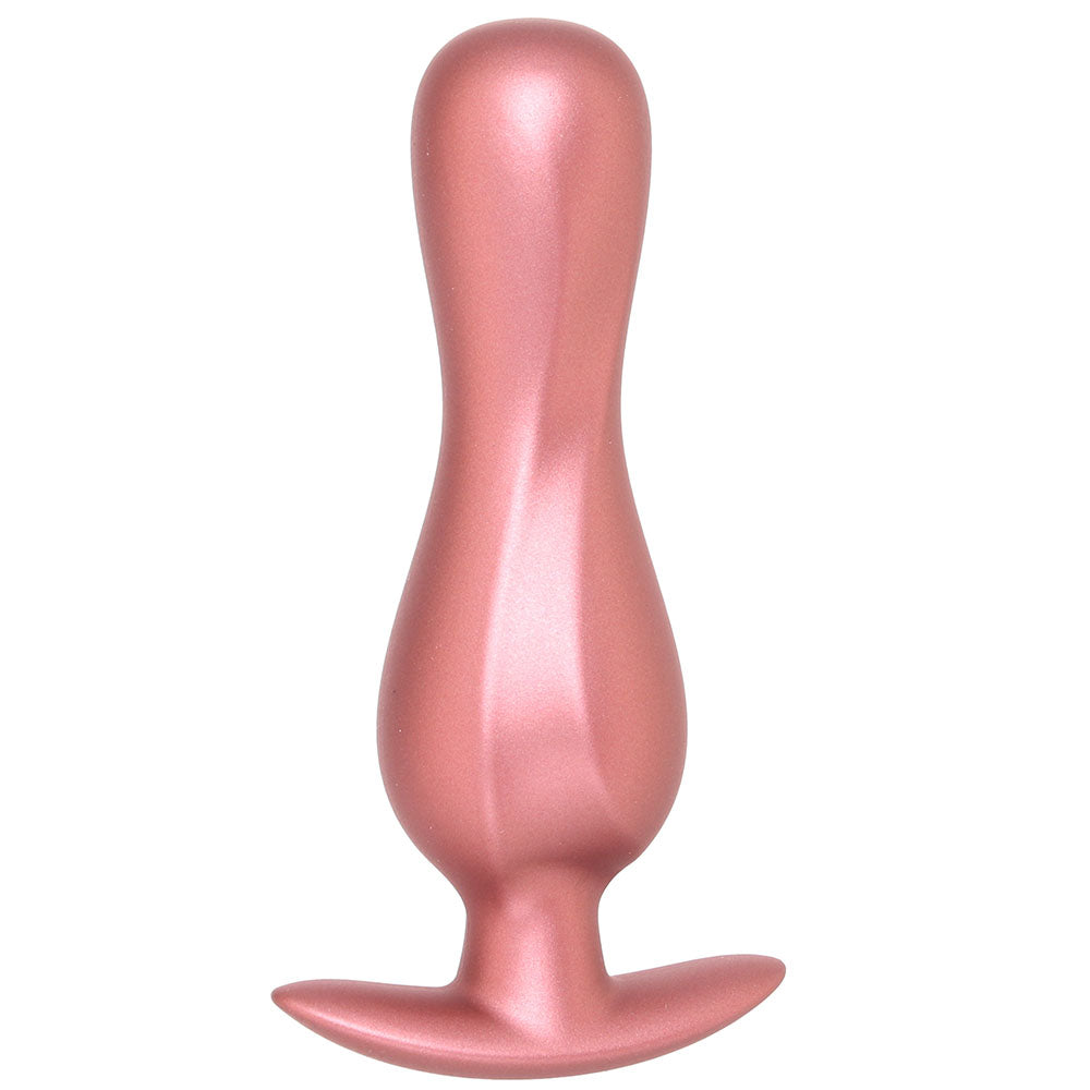 Ouch! Smooth Silicone Curvy Butt Plug in Rose Gold